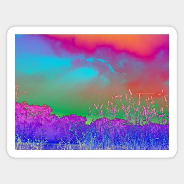 Bright rainbow landscape Sticker by 3DVictory